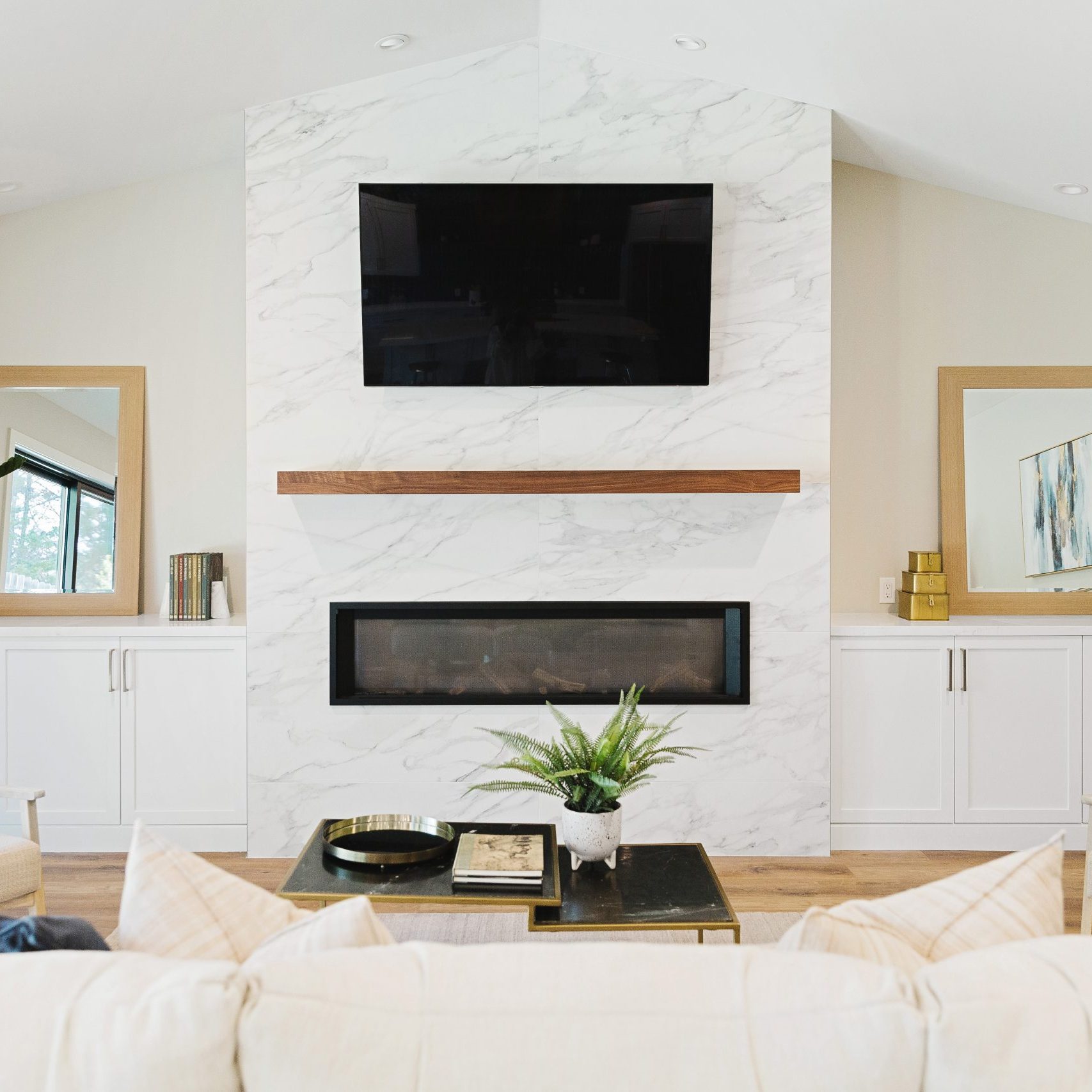 Modern Comfort Living Room fireplace